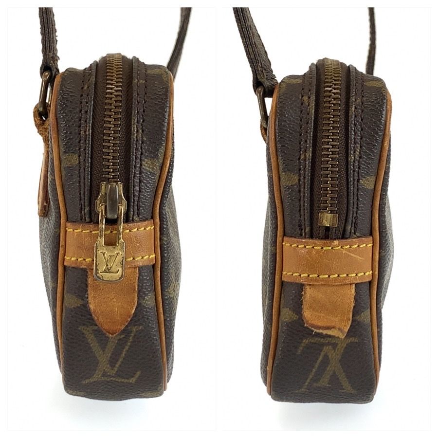 Louis Vuitton Monogram Marly Bandouliere Shoulder Bag Pochette Brown Gold — view 7