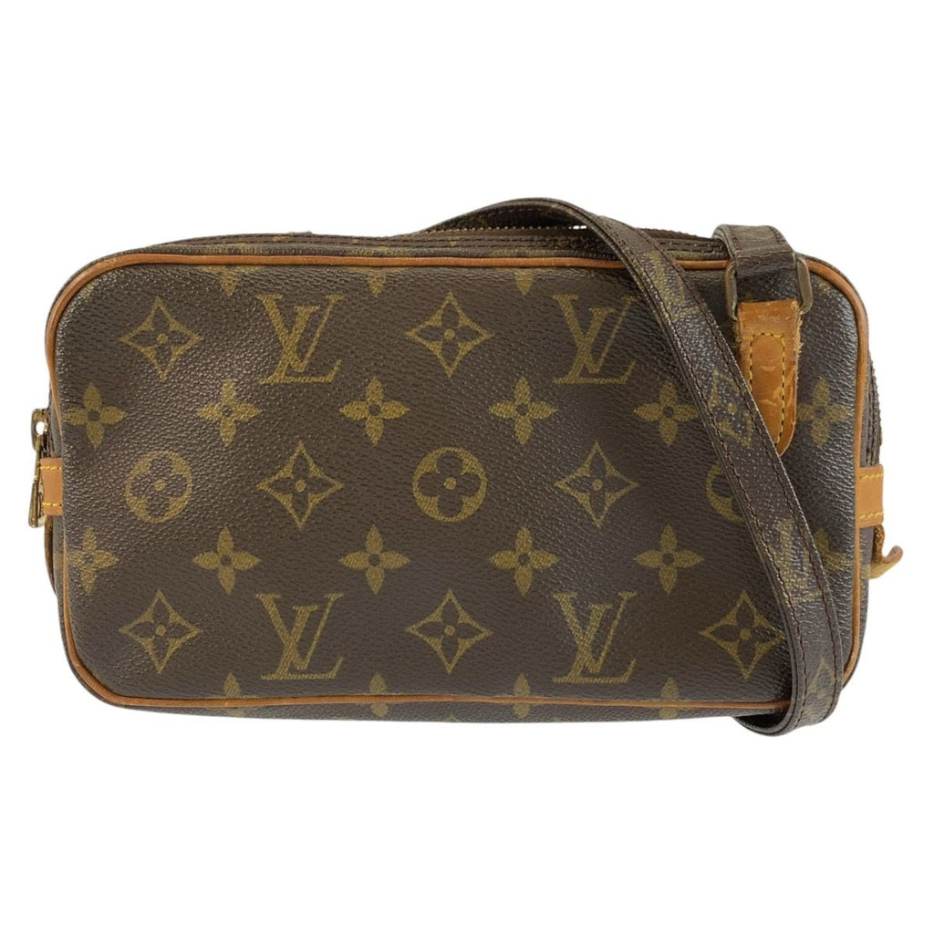 Louis Vuitton Monogram Marly Bandouliere Shoulder Bag Pochette Brown Gold