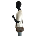 Louis Vuitton Monogram Marly Bandouliere Shoulder Bag Pochette Brown Gold — view 6