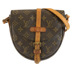 Louis Vuitton Monogram Chantilly PM Shoulder Bag Pochette Brown Gold Leather