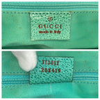 Gucci GG Canvas Tote Shoulder Bag Green Beige — view 3