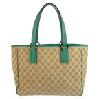 Gucci GG Canvas Tote Shoulder Bag Green Beige — view 2