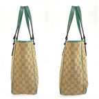 Gucci GG Canvas Tote Shoulder Bag Green Beige — view 8