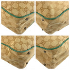 Gucci GG Canvas Tote Shoulder Bag Green Beige — view 4
