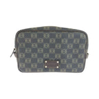 Loewe Repeat Anagram Clutch Black Brown Silver
