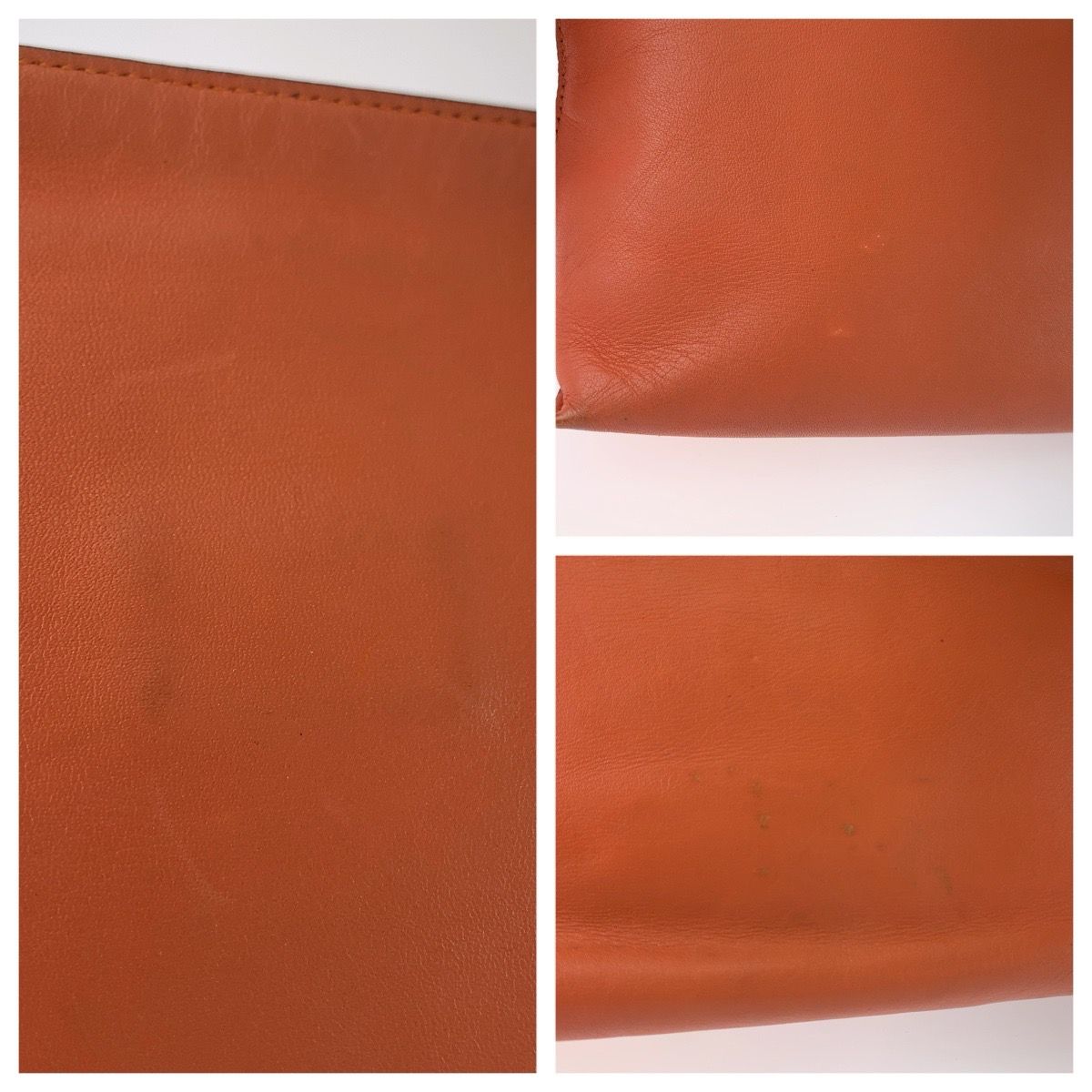 Loewe Pouch Makeup Case Orange Silver Leather — view 6