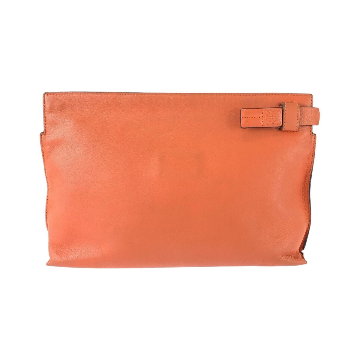 Loewe Pouch Makeup Case Orange Silver Leather — view 2