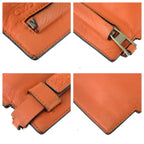 Loewe Pouch Makeup Case Orange Silver Leather — view 4