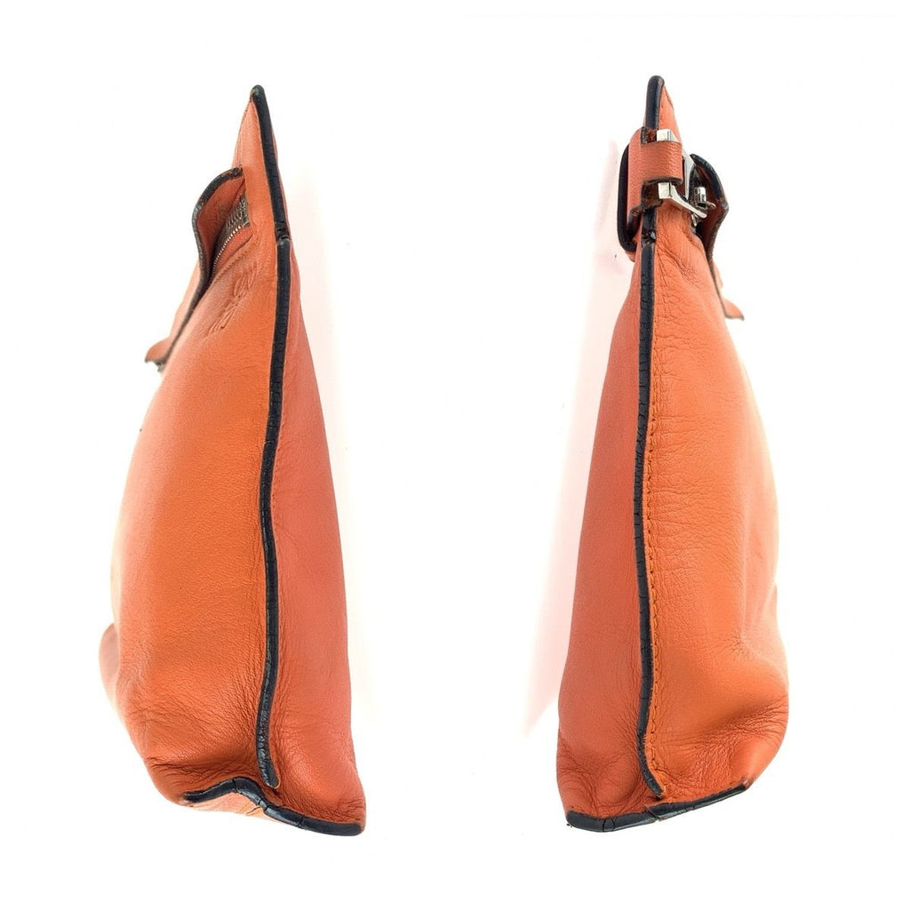 Loewe Pouch Makeup Case Orange Silver Leather — view 7