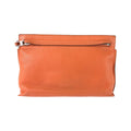 Loewe Pouch Makeup Case Orange Silver Leather