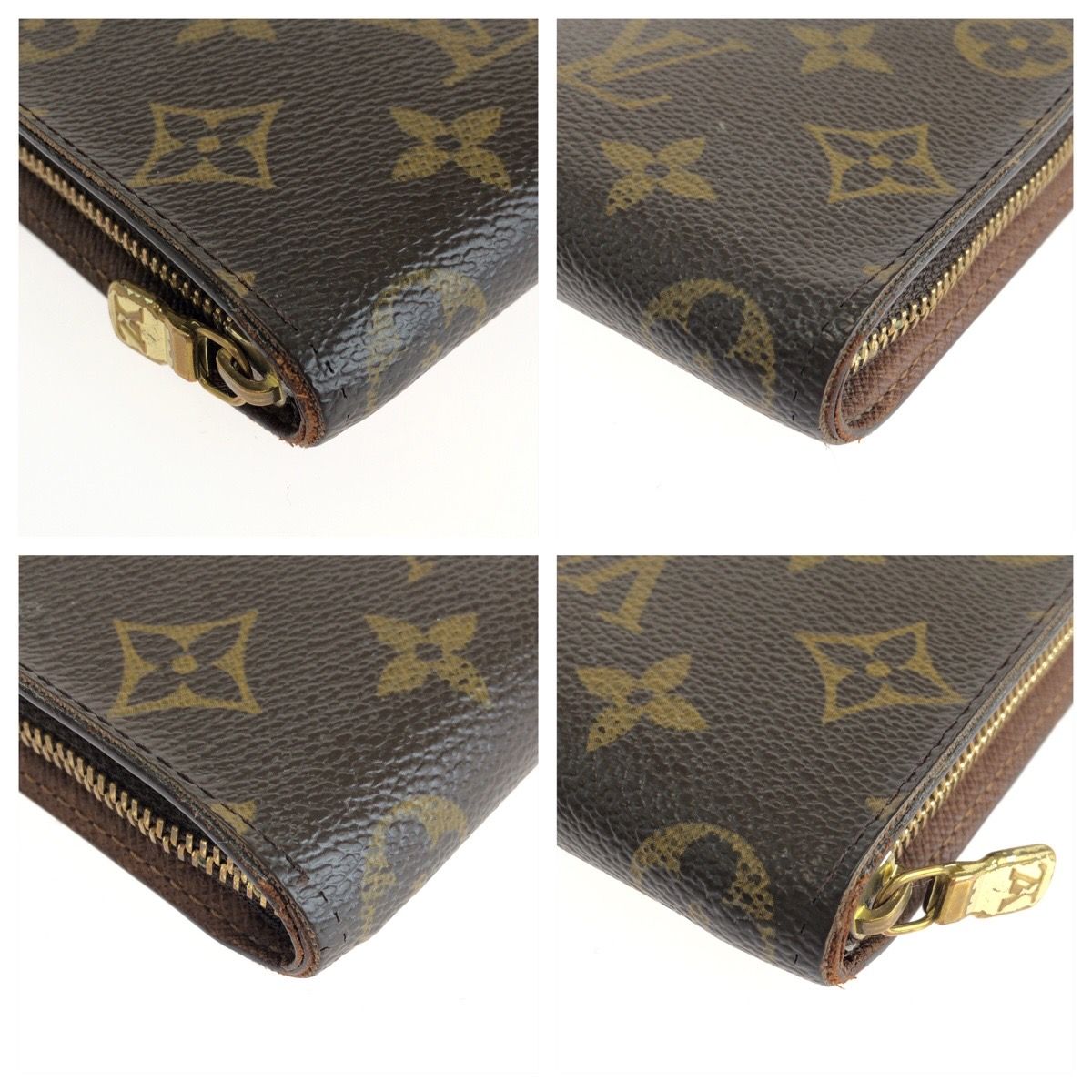 Louis Vuitton Monogram Porto Monnaie Zip Wallet Brown Gold — view 6