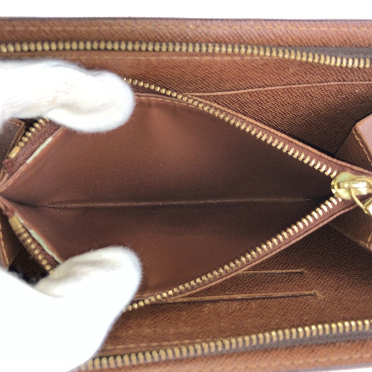 Louis Vuitton Monogram Porto Monnaie Zip Wallet Brown Gold — view 5