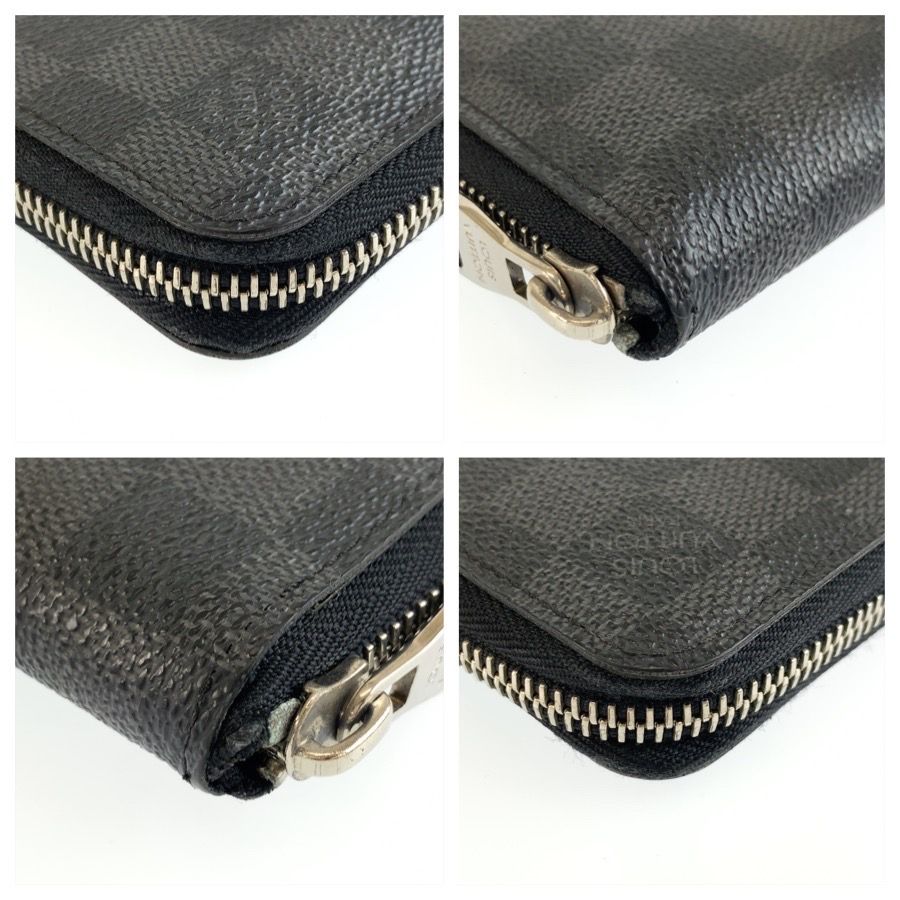 Louis Vuitton Damier Graphite Zippy Wallet Vertical Black Silver — view 8