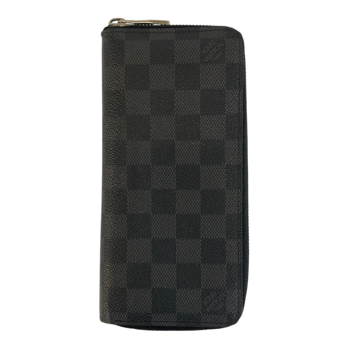 Louis Vuitton Damier Graphite Zippy Wallet Vertical Black Silver