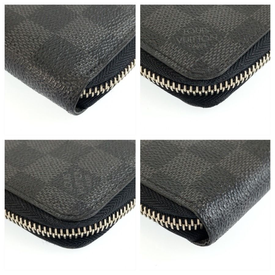 Louis Vuitton Damier Graphite Zippy Wallet Vertical Black Silver — view 7