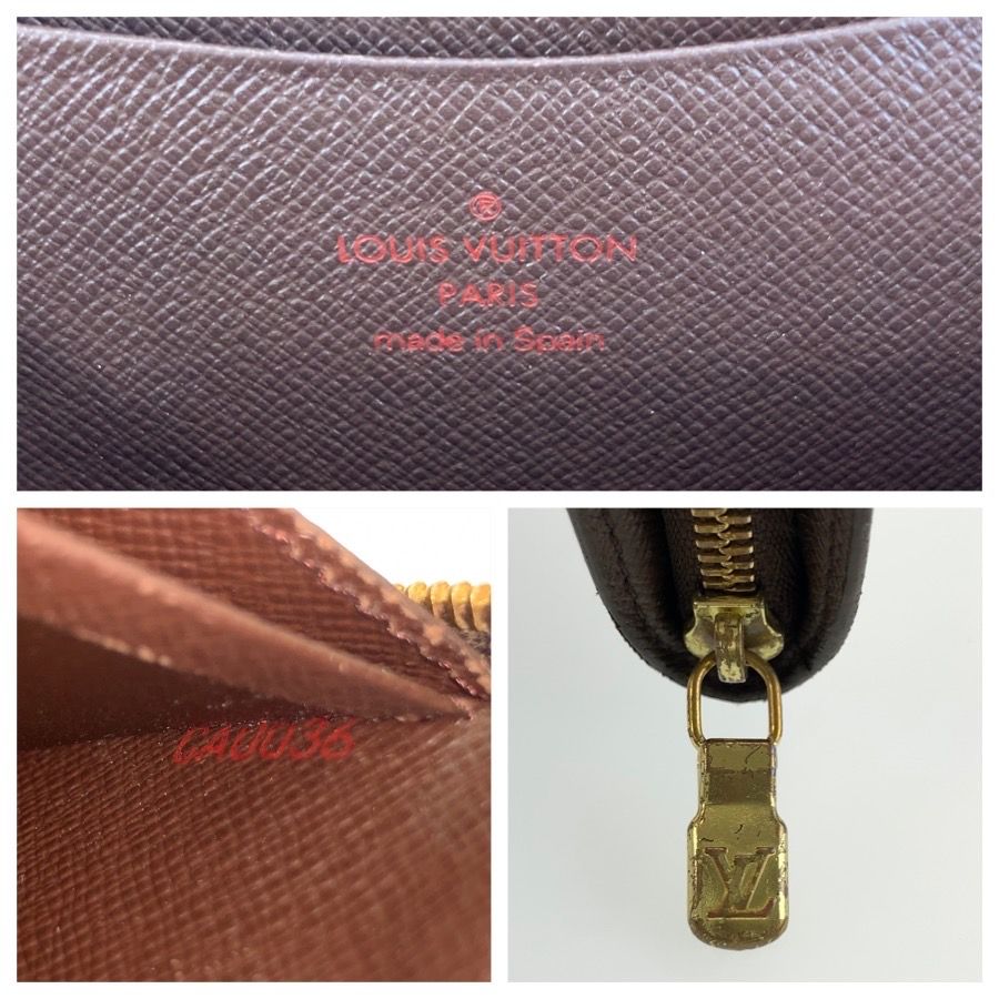 Louis Vuitton Damier Porte Monnaie Zip Wallet Zippy Brown Gold — view 3
