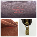 Louis Vuitton Damier Porte Monnaie Zip Wallet Zippy Brown Gold — view 3