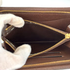 Louis Vuitton Damier Porte Monnaie Zip Wallet Zippy Brown Gold — view 5