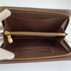Louis Vuitton Damier Porte Monnaie Zip Wallet Zippy Brown Gold — view 4