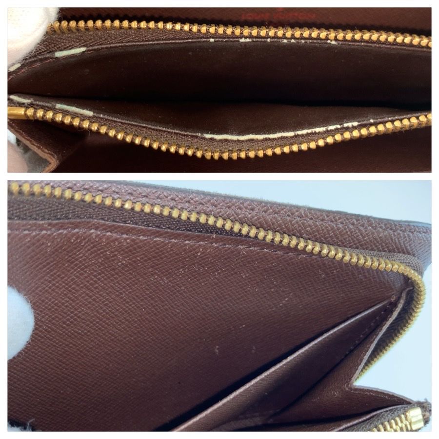 Louis Vuitton Damier Porte Monnaie Zip Wallet Zippy Brown Gold — view 8
