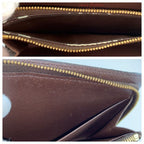 Louis Vuitton Damier Porte Monnaie Zip Wallet Zippy Brown Gold — view 8
