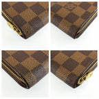 Louis Vuitton Damier Porte Monnaie Zip Wallet Zippy Brown Gold — view 6