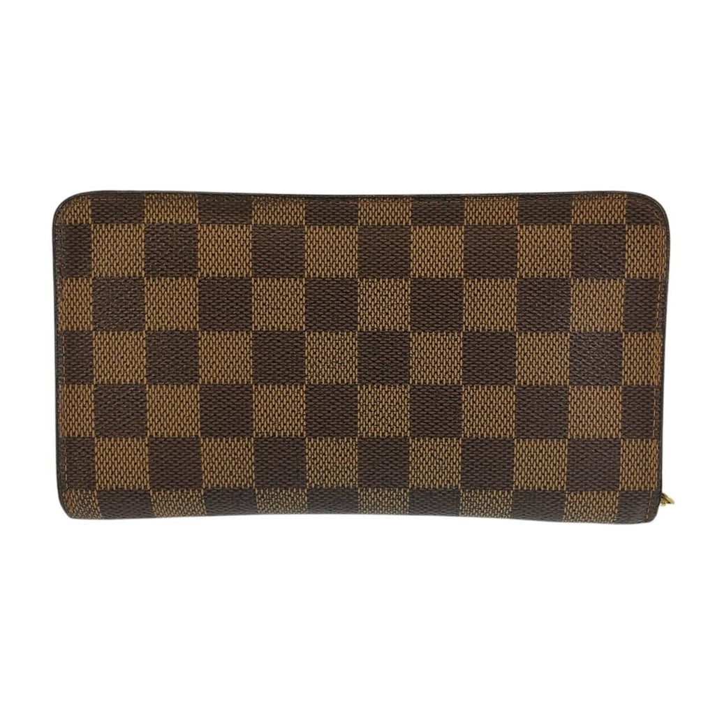 Louis Vuitton Damier Porte Monnaie Zip Wallet Zippy Brown Gold — view 2