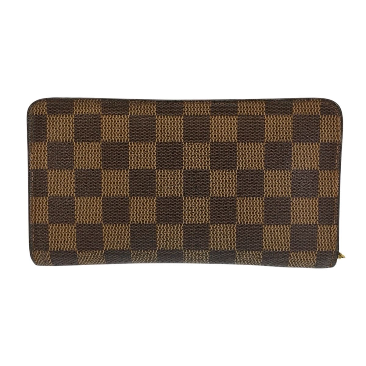 Louis Vuitton Damier Porte Monnaie Zip Wallet Zippy Brown Gold — view 2