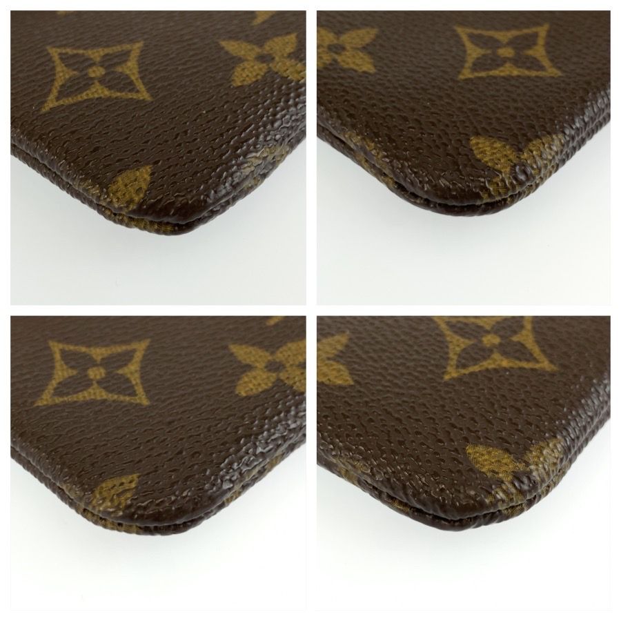 Louis Vuitton Monogram Pochette Cles Key Case Coin Purse Brown Gold — view 4