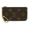 Louis Vuitton Monogram Pochette Cles Key Case Coin Purse Brown Gold