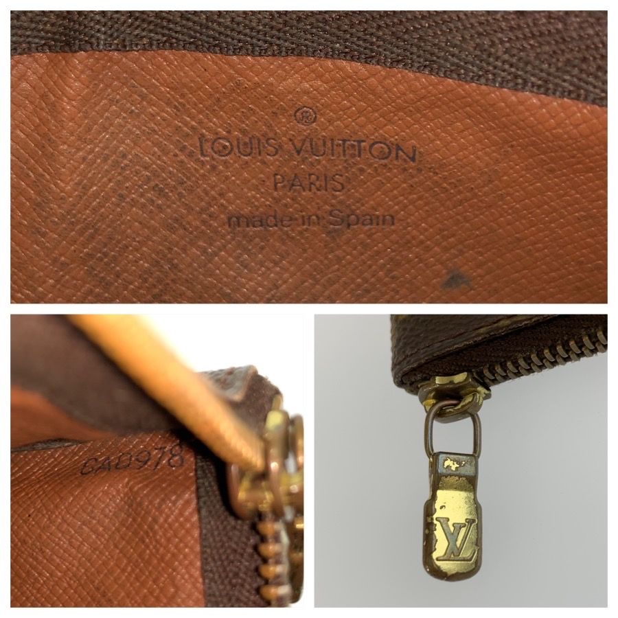 Louis Vuitton Monogram Pochette Cles Key Case Coin Purse Brown Gold — view 3