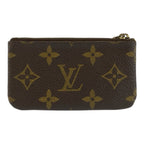 Louis Vuitton Monogram Pochette Cles Key Case Coin Purse Brown Gold — view 2