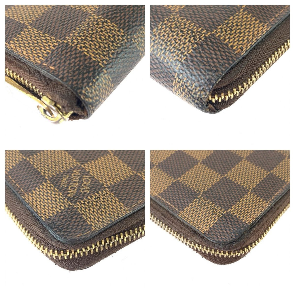 Louis Vuitton Damier Zippy Coin Purse Card Case Brown Gold — view 3
