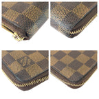 Louis Vuitton Damier Zippy Coin Purse Card Case Brown Gold — view 3
