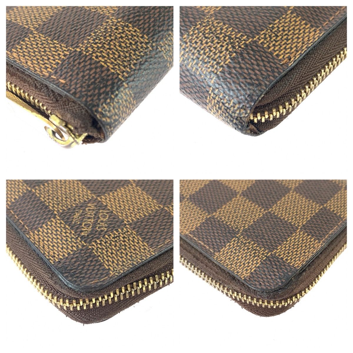 Louis Vuitton Damier Zippy Coin Purse Card Case Brown Gold — view 3