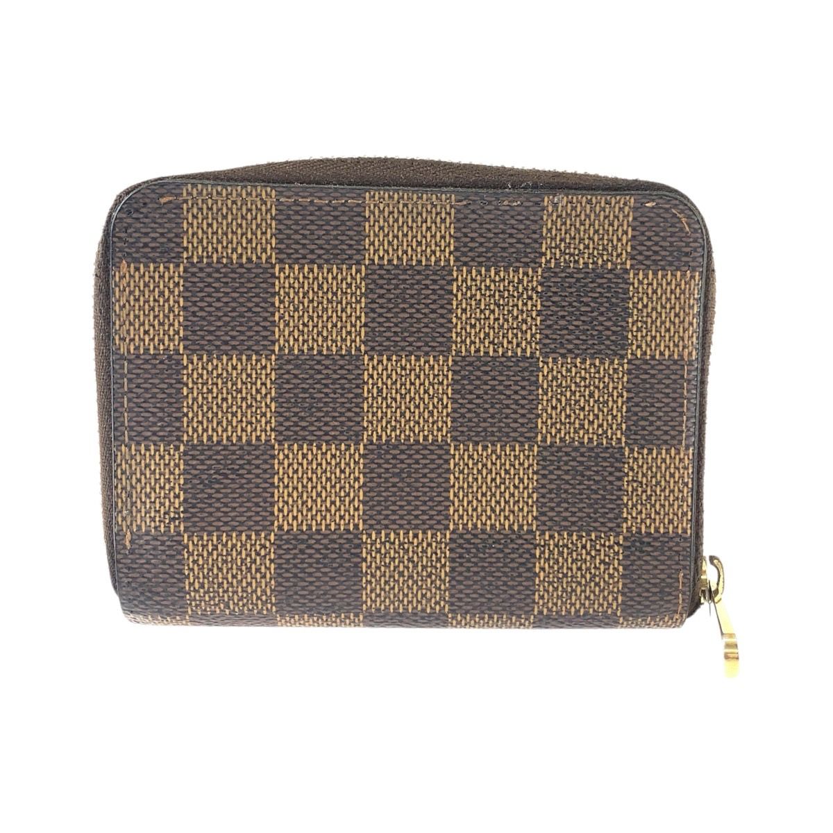 Louis Vuitton Damier Zippy Coin Purse Card Case Brown Gold — view 2