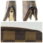 Louis Vuitton Damier Zippy Coin Purse Card Case Brown Gold — view 8