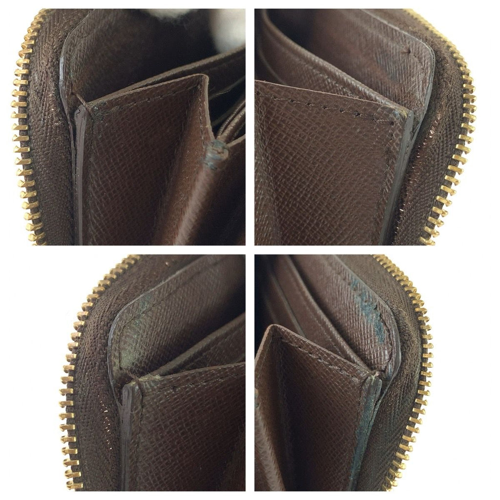 Louis Vuitton Damier Zippy Coin Purse Card Case Brown Gold — view 7