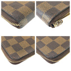 Louis Vuitton Damier Zippy Coin Purse Card Case Brown Gold — view 4