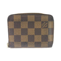 Louis Vuitton Damier Zippy Coin Purse Card Case Brown Gold