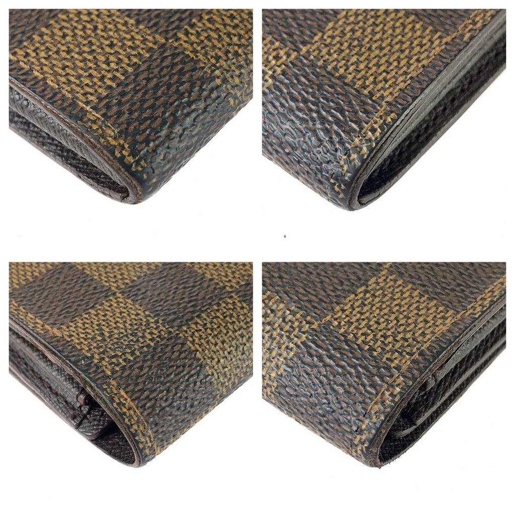 Louis Vuitton Damier Pochette Porte Monnaie Credit Wallet Brown Gold — view 4