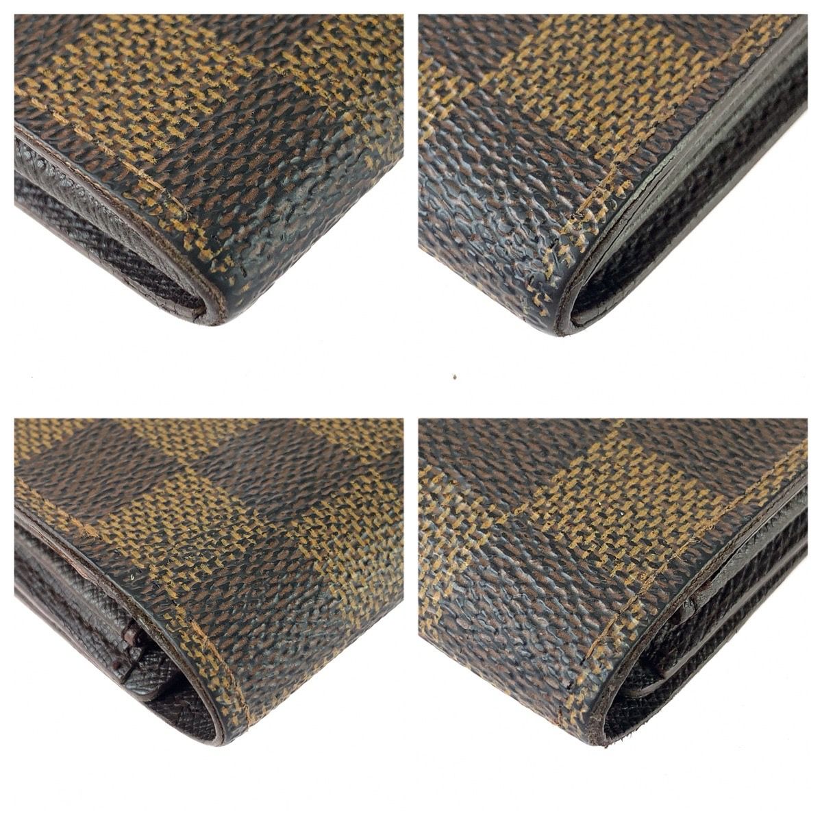 Louis Vuitton Damier Pochette Porte Monnaie Credit Wallet Brown Gold — view 4