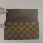 Louis Vuitton Damier Pochette Porte Monnaie Credit Wallet Brown Gold — view 6