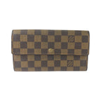 Louis Vuitton Damier Pochette Porte Monnaie Credit Wallet Brown Gold