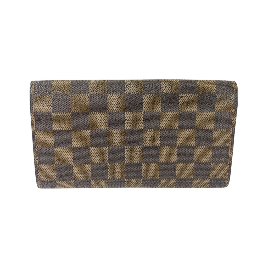 Louis Vuitton Damier Pochette Porte Monnaie Credit Wallet Brown Gold — view 2