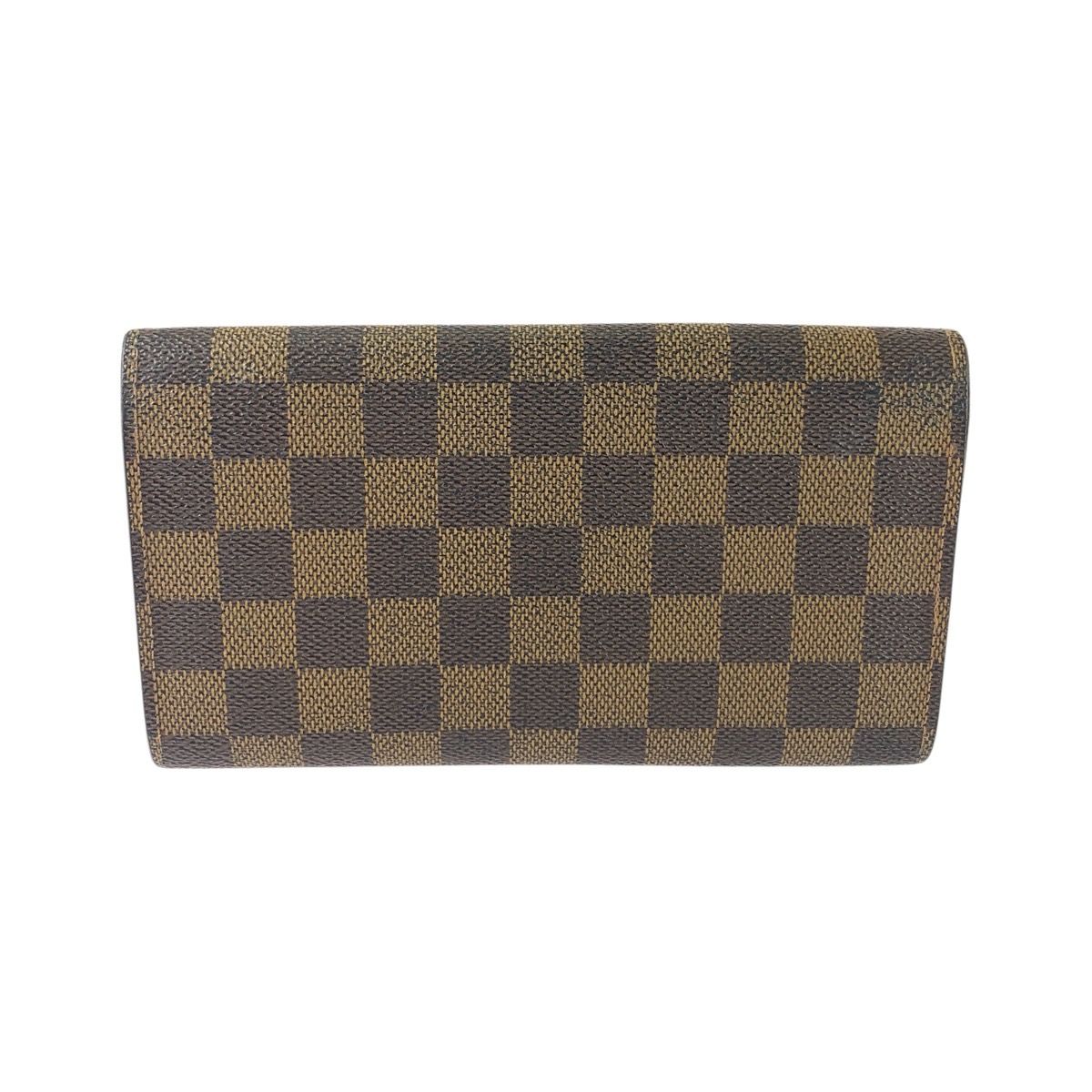 Louis Vuitton Damier Pochette Porte Monnaie Credit Wallet Brown Gold — view 2