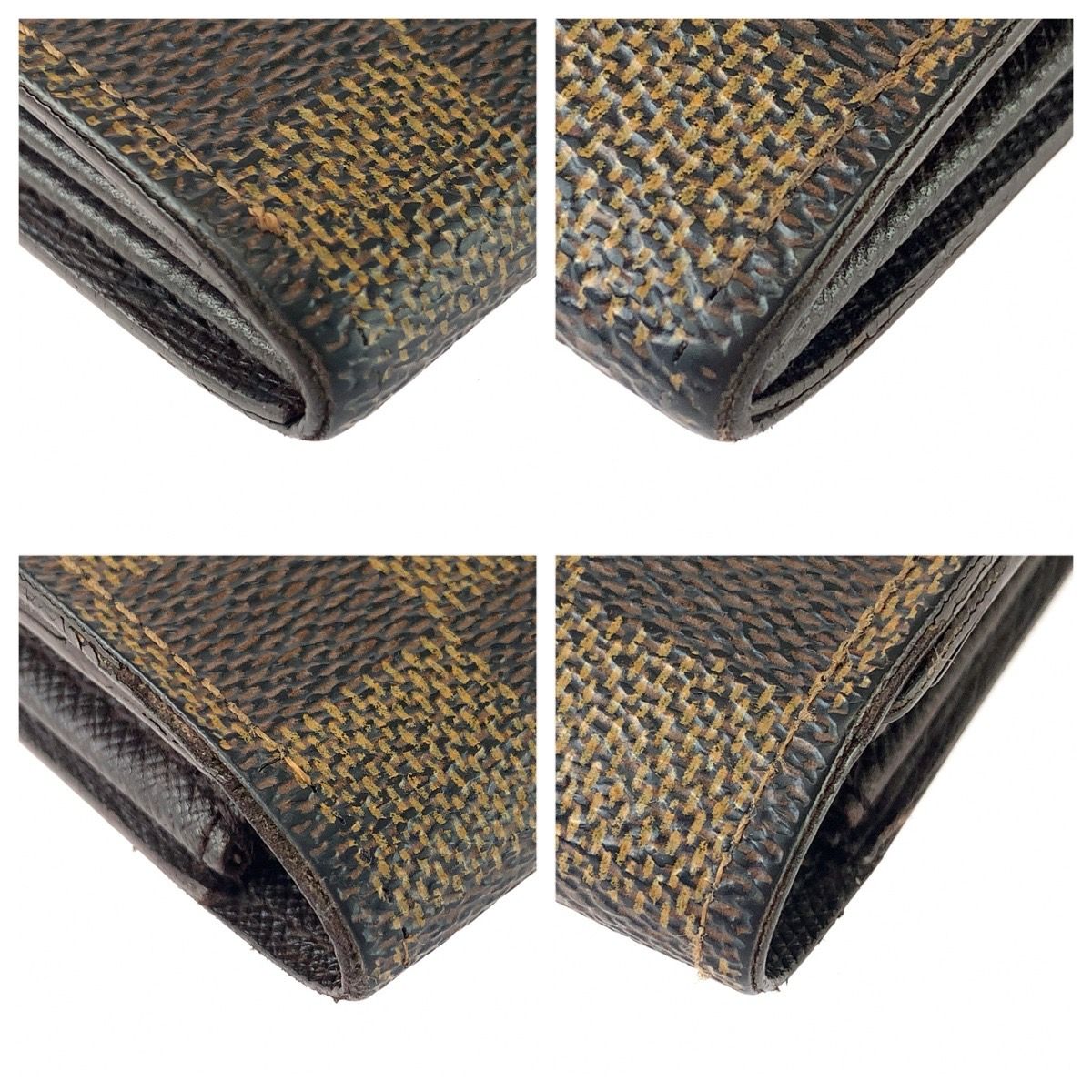 Louis Vuitton Damier Pochette Porte Monnaie Credit Wallet Brown Gold — view 3