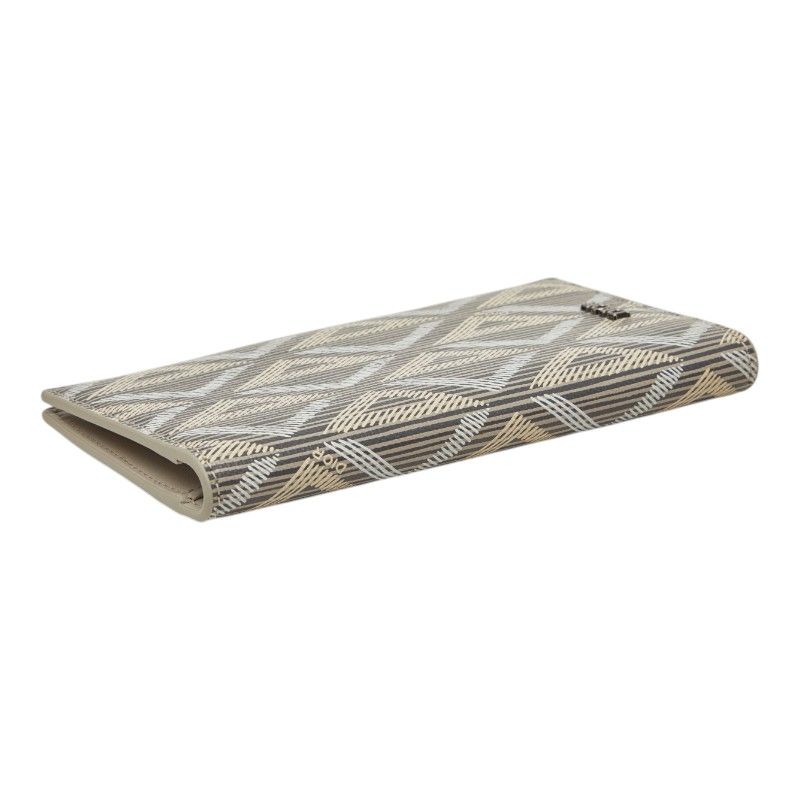 Dior CD Diamond Vertical Long Card Case Gray Beige Leather — view 5
