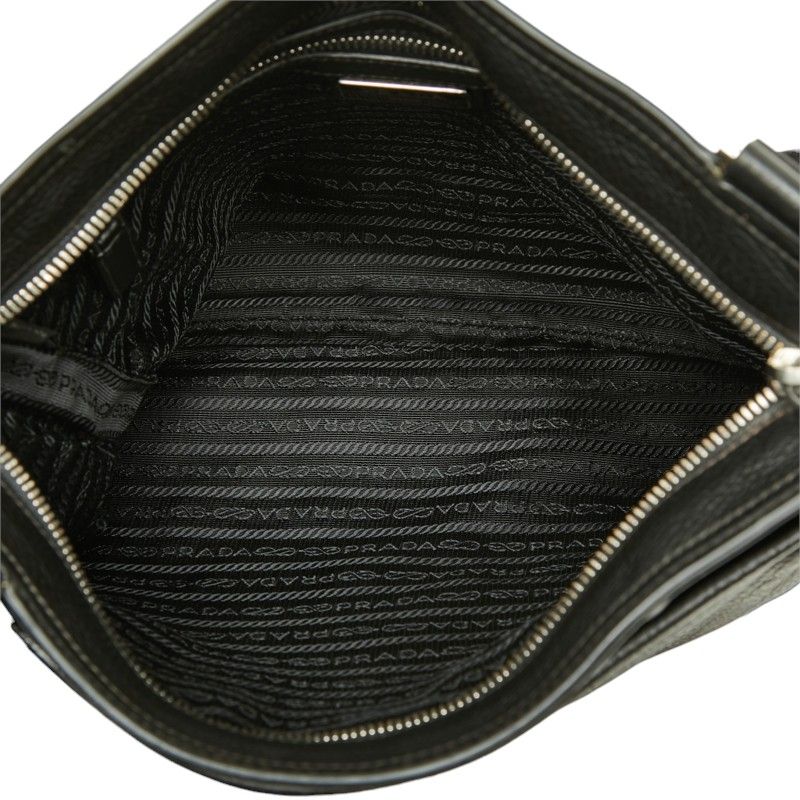 Prada Crossbody Shoulder Bag Black Leather — view 6