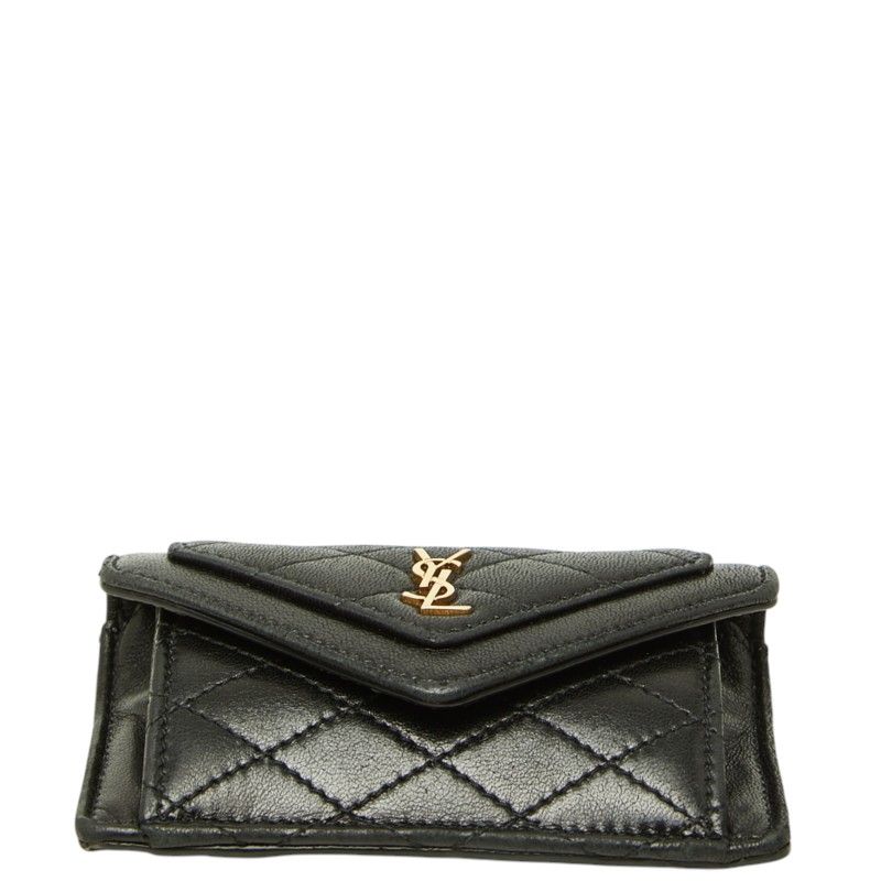 Saint Laurent Cassandra Gaby Card Case Black Lambskin — view 3